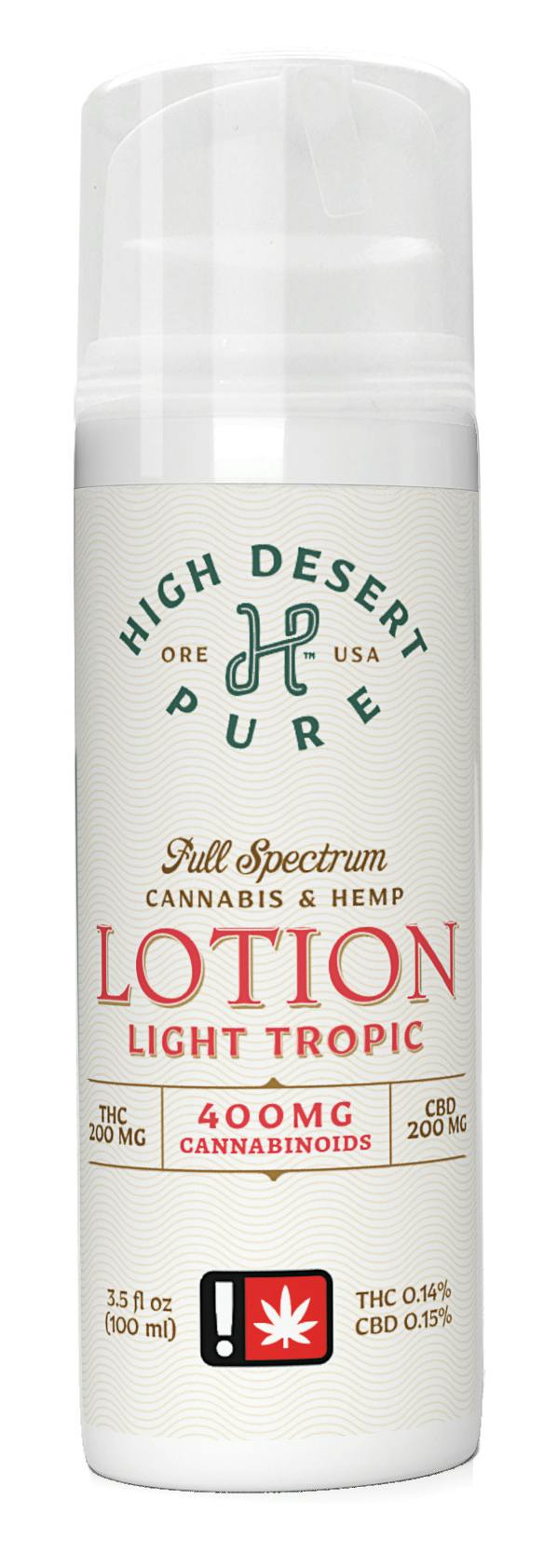 High Desert Pure - Light Tropic Lotion 1:1 CBD/THC - Topical - 200mg THC