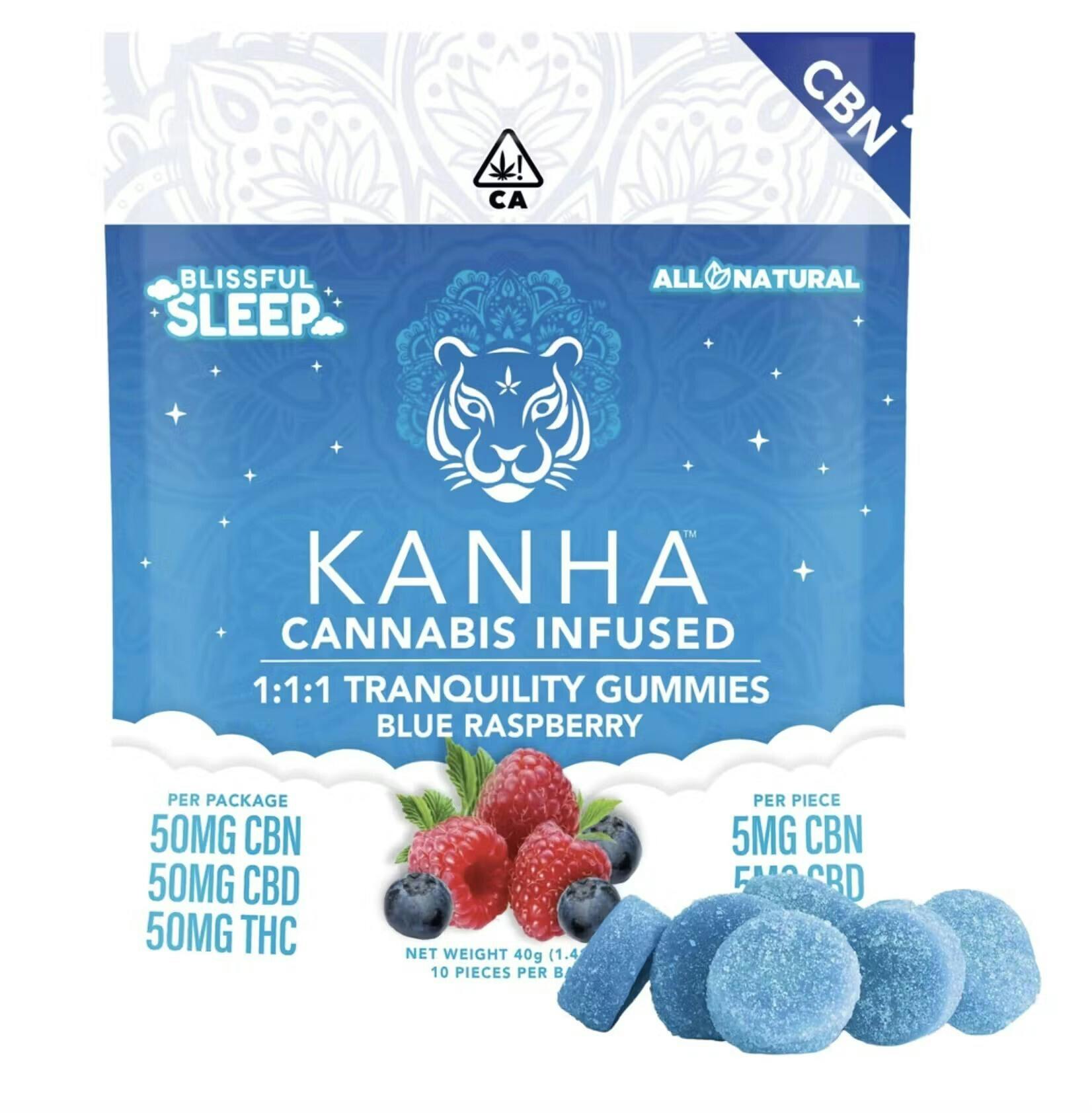 Blue Raspberry: 1:1:1 CBD/CBN/THC - 150mg - 10ct