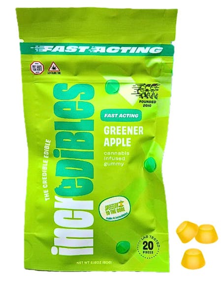 Incredibles Gummy 100mg - Greener Apple (Fast Acting)