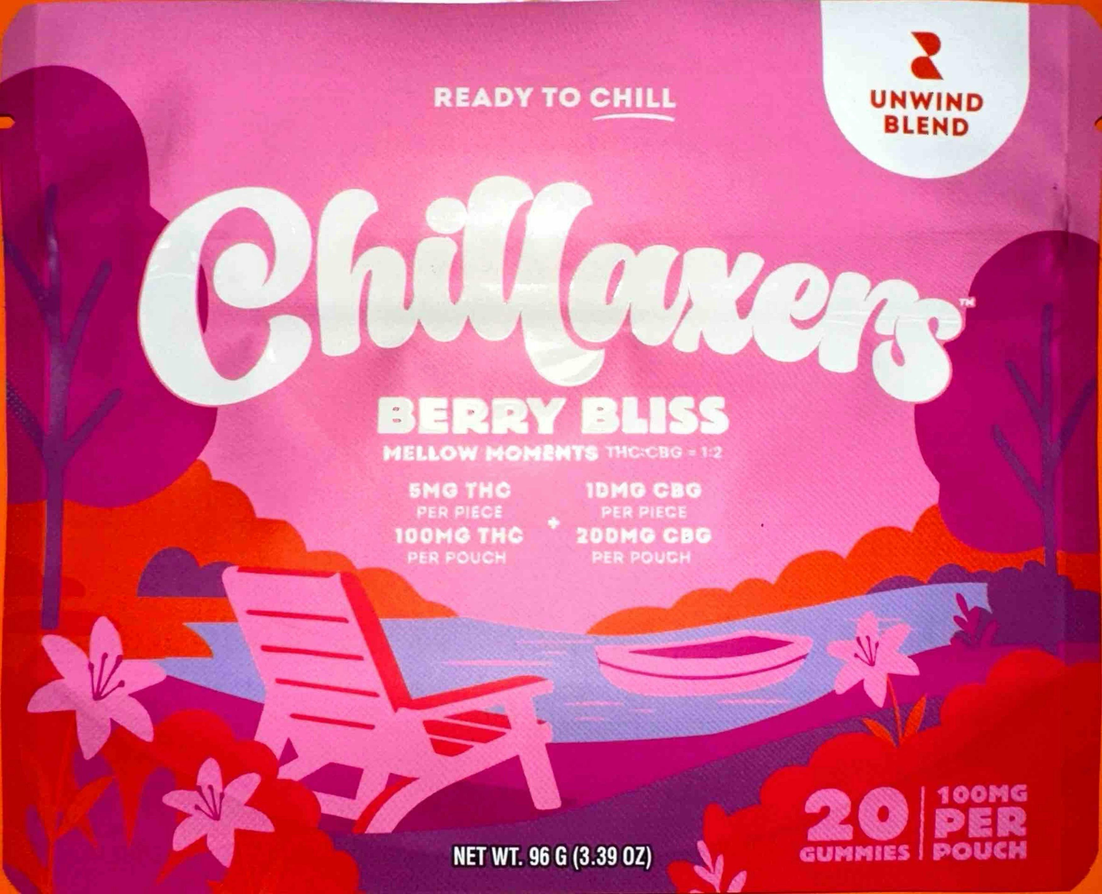 Chillaxers Berry Bliss 100MG 20-Packs