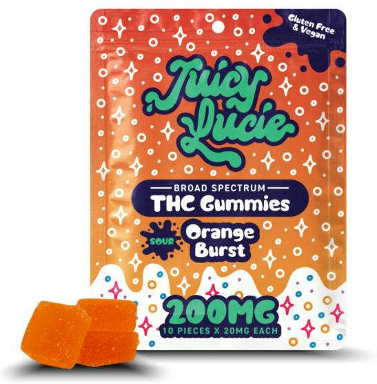 Juicy Lucie - Sour Orange Burst - 200mg Gummies (10x20mg)