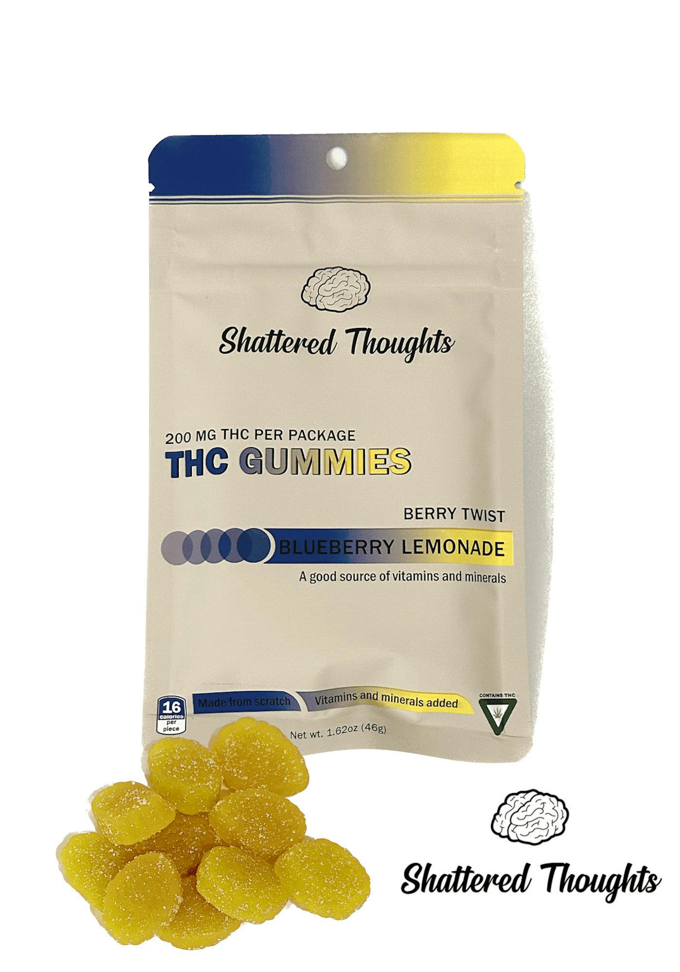 Shattered Thoughts - Blueberry Lemonade - 200mg Gummies (10x20mg)