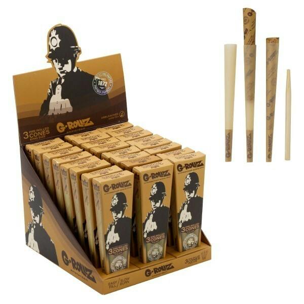 Hemp Cones - King Size - 3pk - Banksy's Graffiti 'Rude Copper' - Unbleached