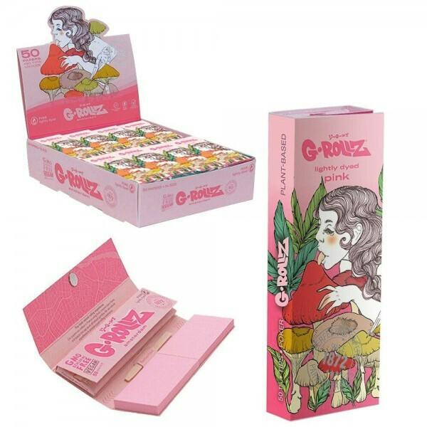 Rolling Papers + Tips - 11/4" - Collector 'Mushroom Lady' - Pink