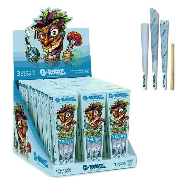 Hemp Cones - King Size - 3pk - Tiki Blue - Organic