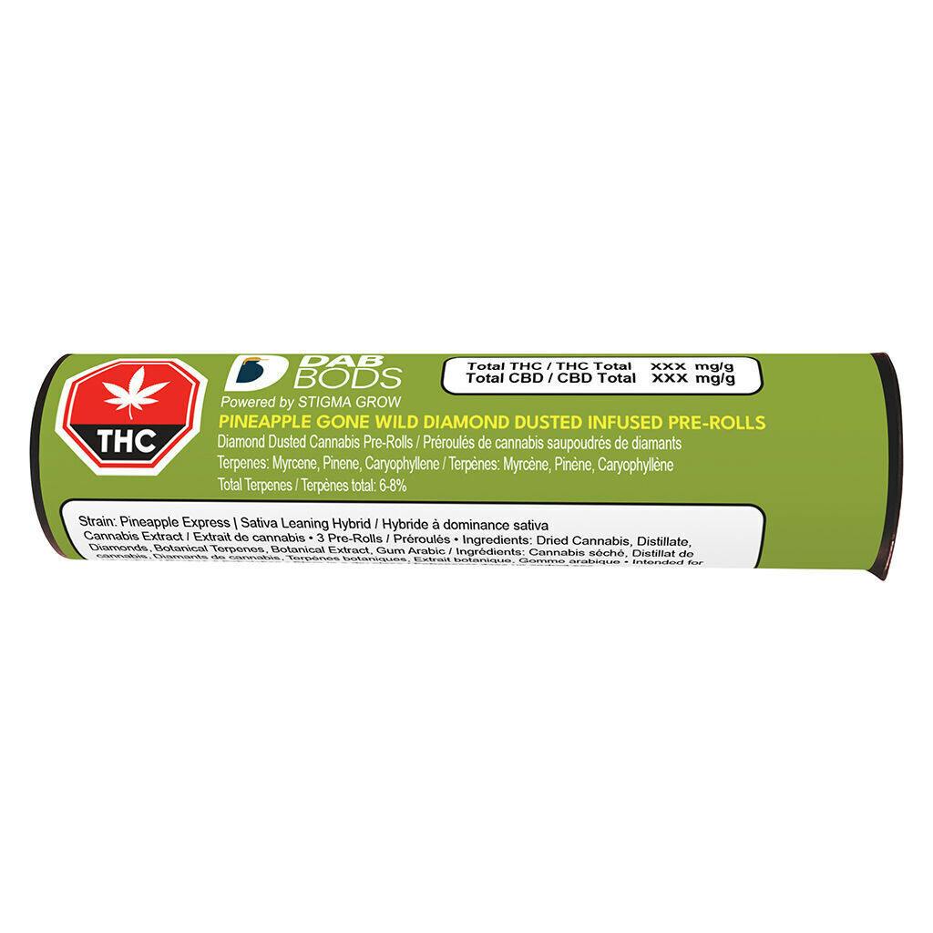 Pineapple Gone Wild Diamond Dusted Infused Pre-Rolls - 3x0.6g