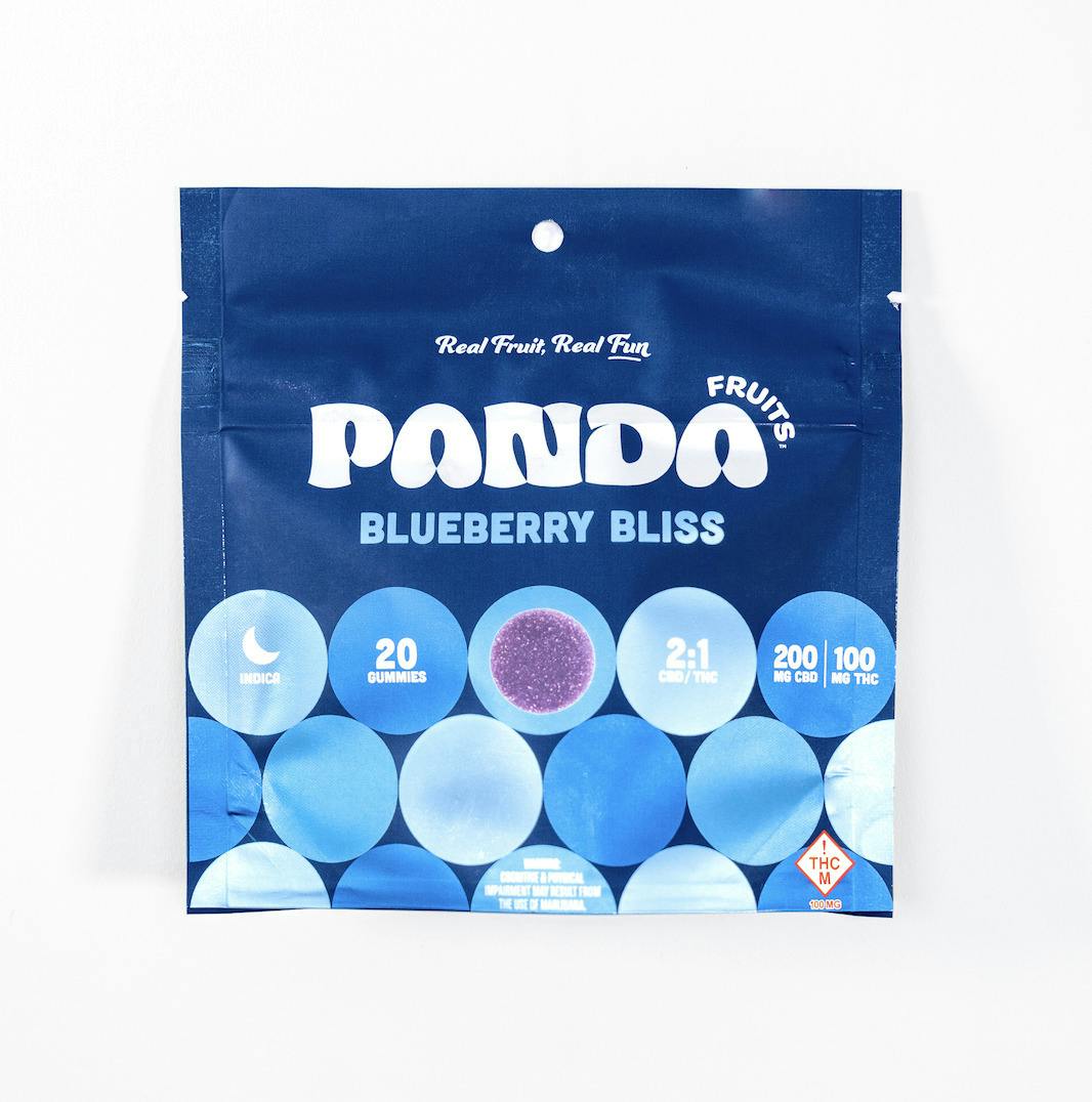 Panda: Wellness Gummies | Blueberry Bliss 2:1 | 200mg CBD : 100mg THC | 20pk