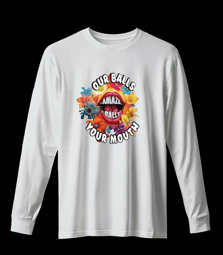 Amazeballs Black Text Men's Long Sleeve XL