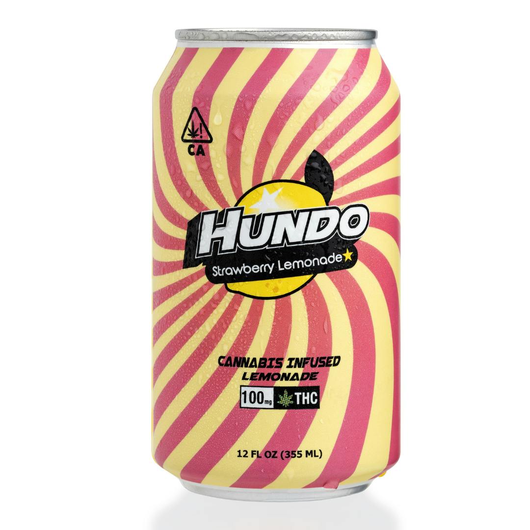 HUNDO - THC BEVERAGE - STRAWBERRY LEMONADE 12OZ - 100MG