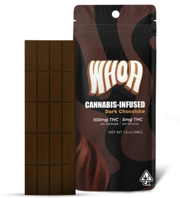 WHOA Edibles: WHOA Edibles Chocolate Bar 100mg Dark Chocolate (25ct)