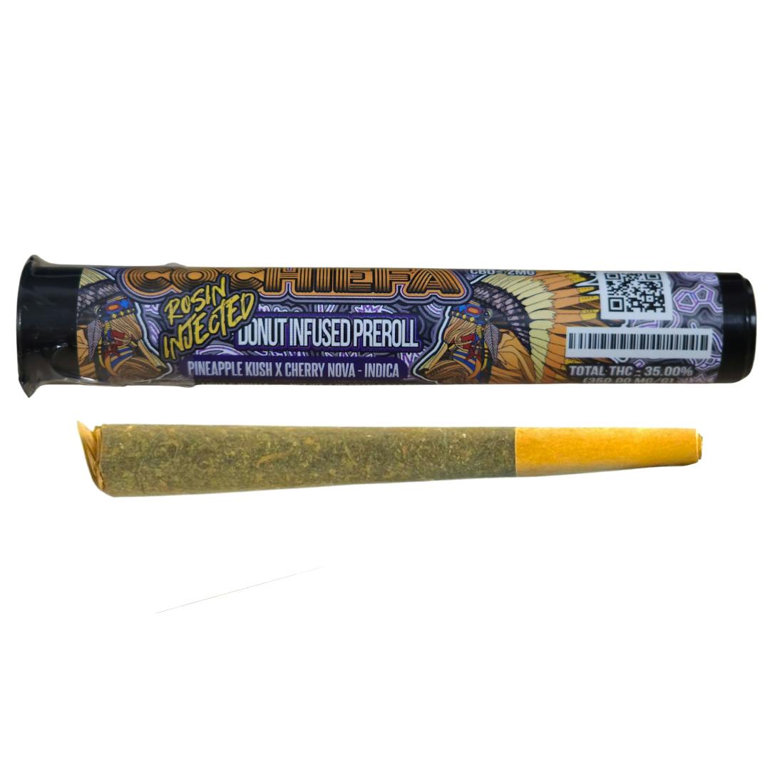 COCHIEFA: Indica - Apple Pyramid Rosin Injected - Pineapple Kush x Cherry Nova - Infused Pre-Roll -