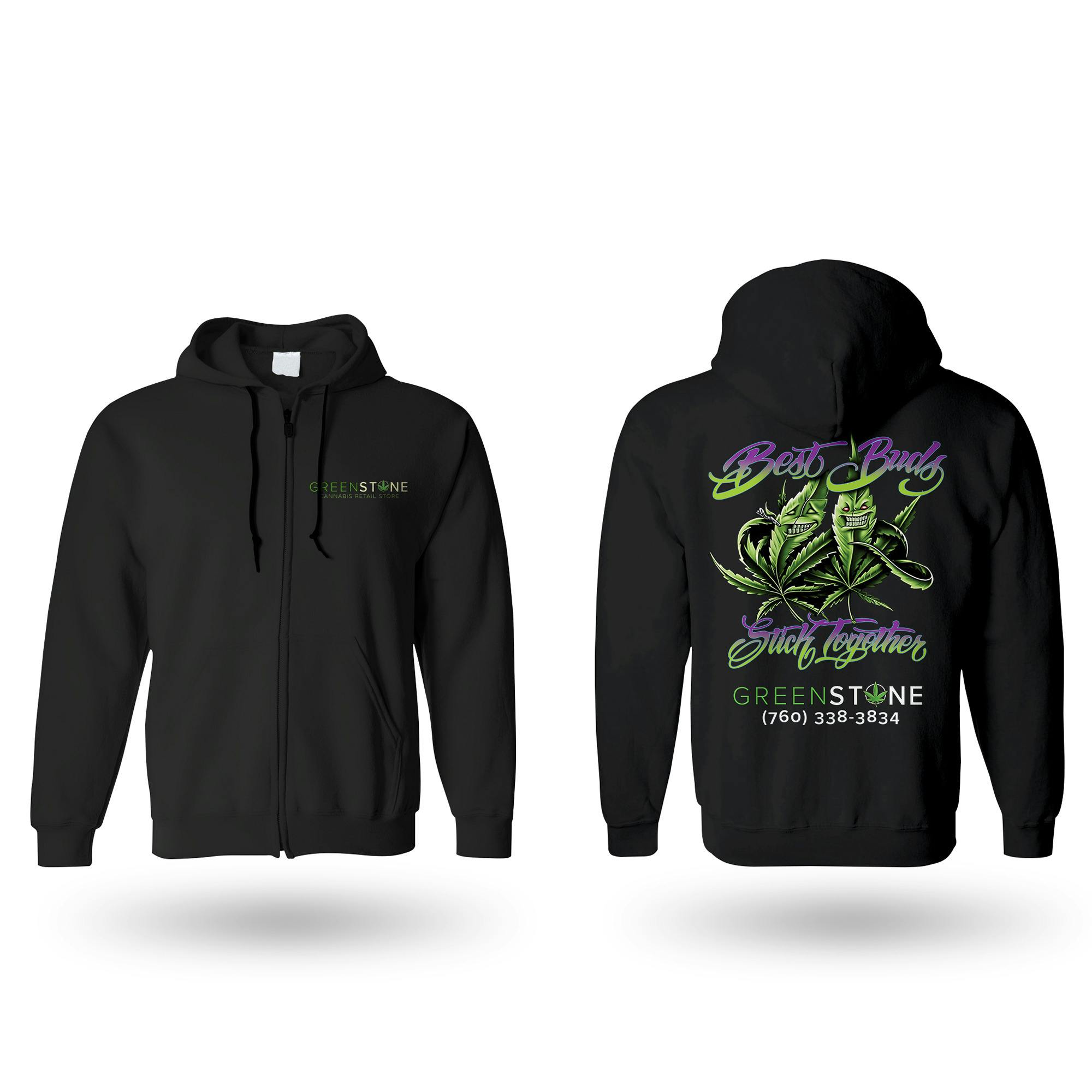 Best Buds - (2XL) Zipper Hoodie