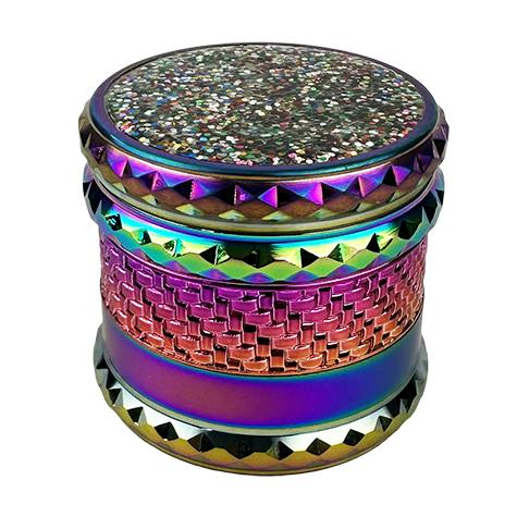 Assorted 63mm Grinder - Iridescent Diamond - Glitter Top