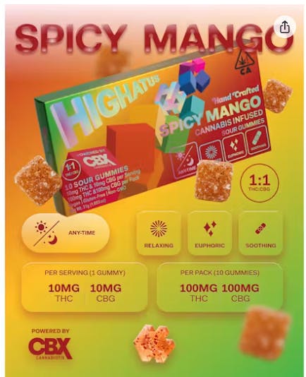 Highatus - Spicy Mango: Spicy Mango CBG - 10pk