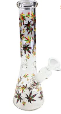 Assorted Glass - Rasta Leaf - Beaker Bong