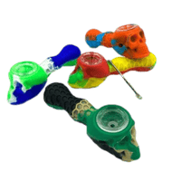 5" Silicone Skull Hand Pipe | Assorted Colors