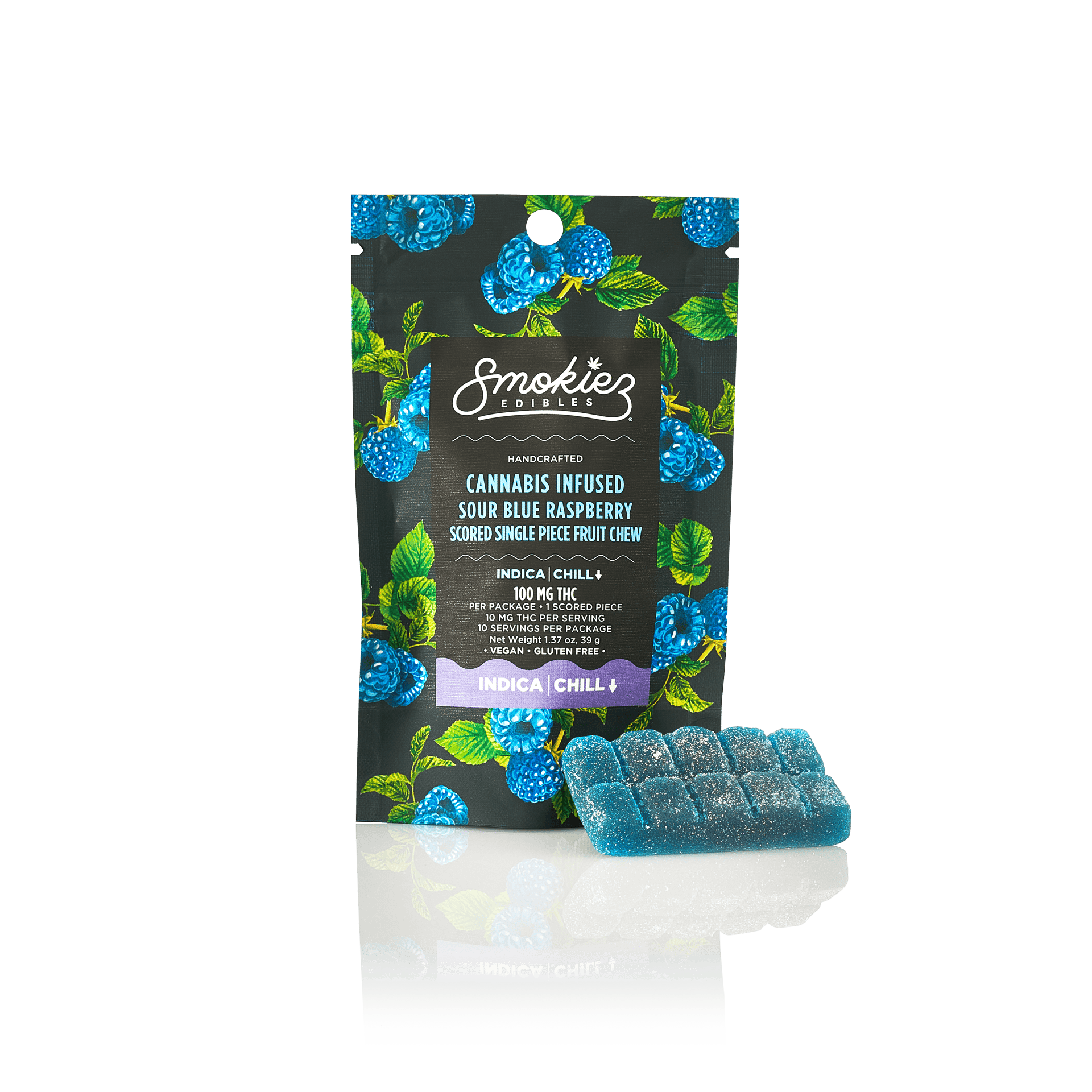 Smokiez (I) Sour Blue Raspberry Scored Single Piece 100mg