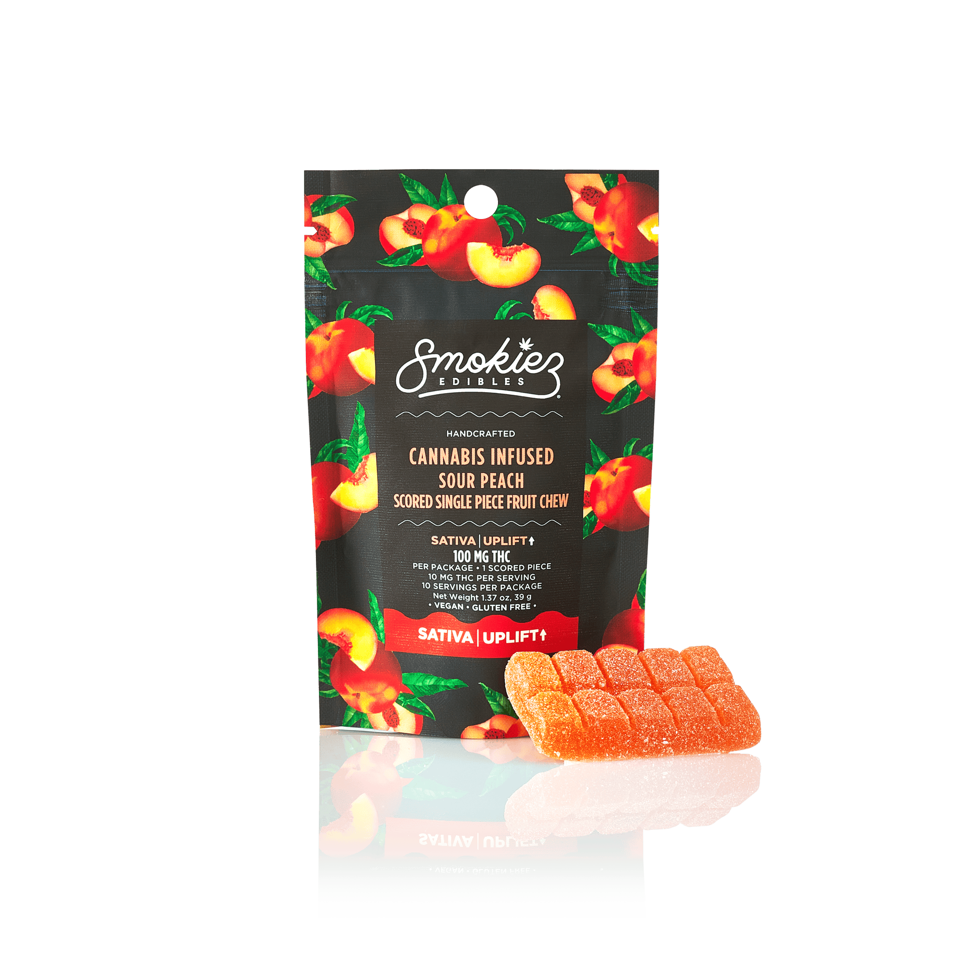 Smokiez (S) Sour Peach Scored Single Piece 100mg