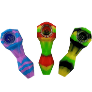 4.25" Silicone Diamond Hand Pipe | Assorted Colors