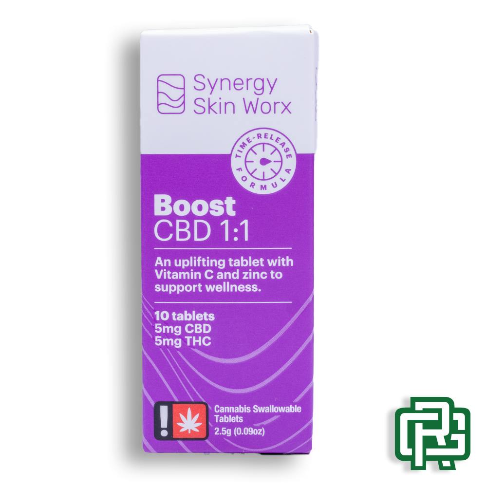 Boost Tablets | 10ct 100mg 1:1 (THC:CBD) | Synergy Skin Worx