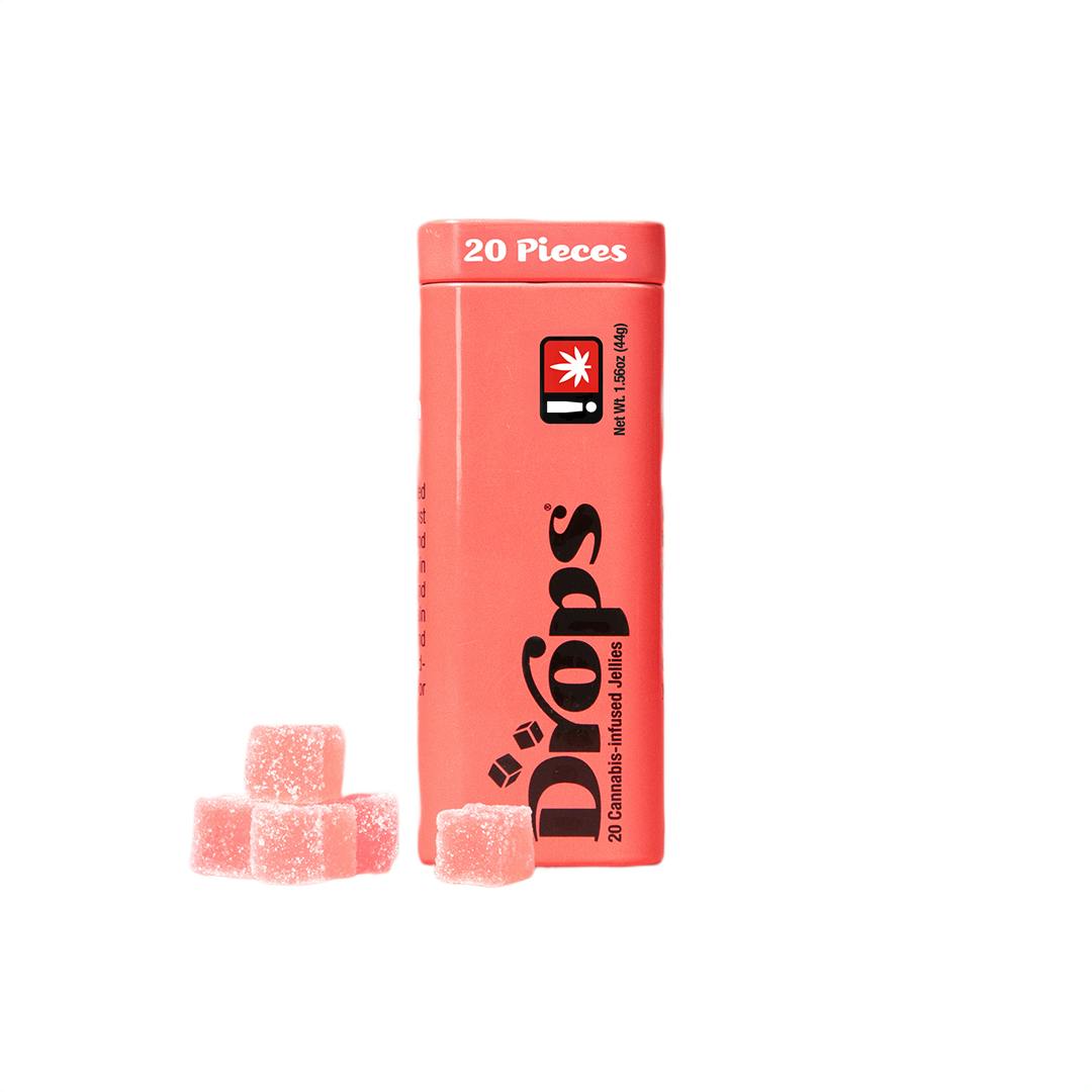 Watermelon "Drops" Jellies: 20pc 100mg (THC) (Live Hash Rosin) - Drops