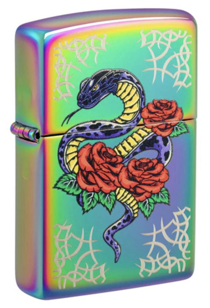 Zippo Lighter - Snake Rose Design