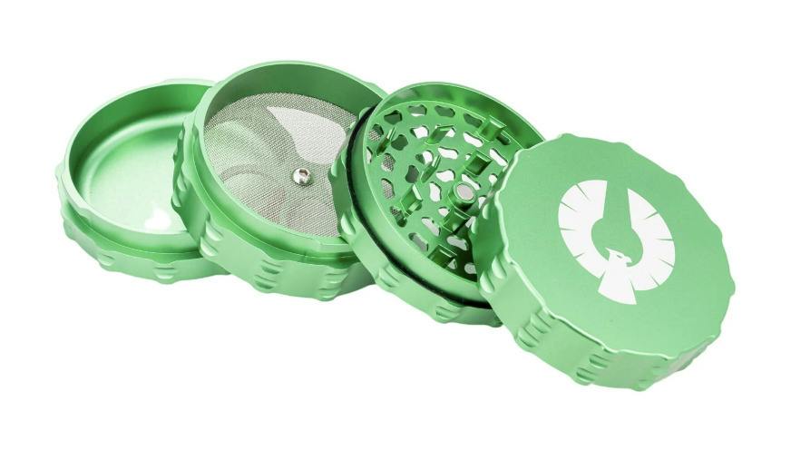 Phoenician - 4 Piece Large Flat Top Metal Grinder - Green
