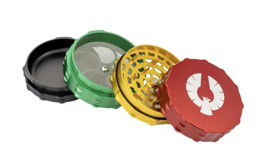 Phoenician - 4 Piece Large Flat Top Metal Grinder - Rasta