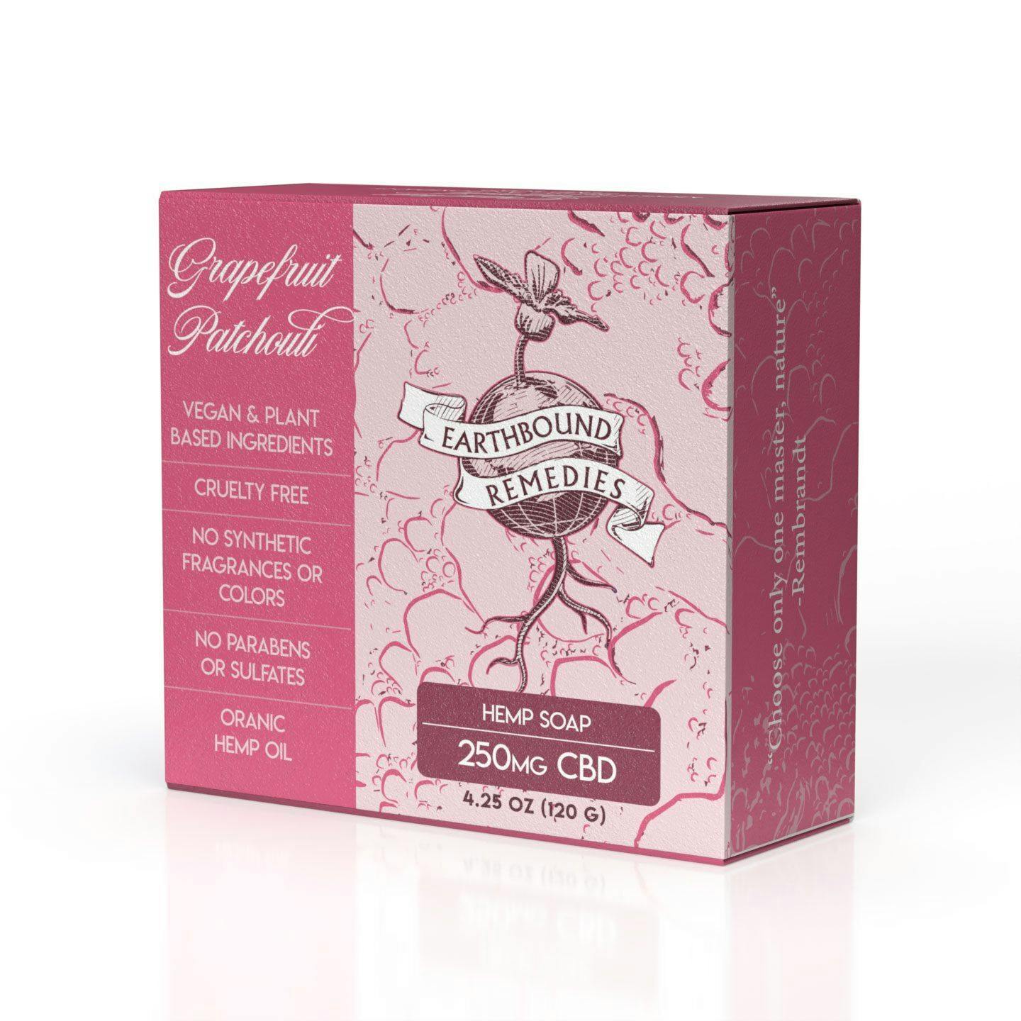 Grapefruit Patchouli 250mg CBD Soap by Earthbound Remedies