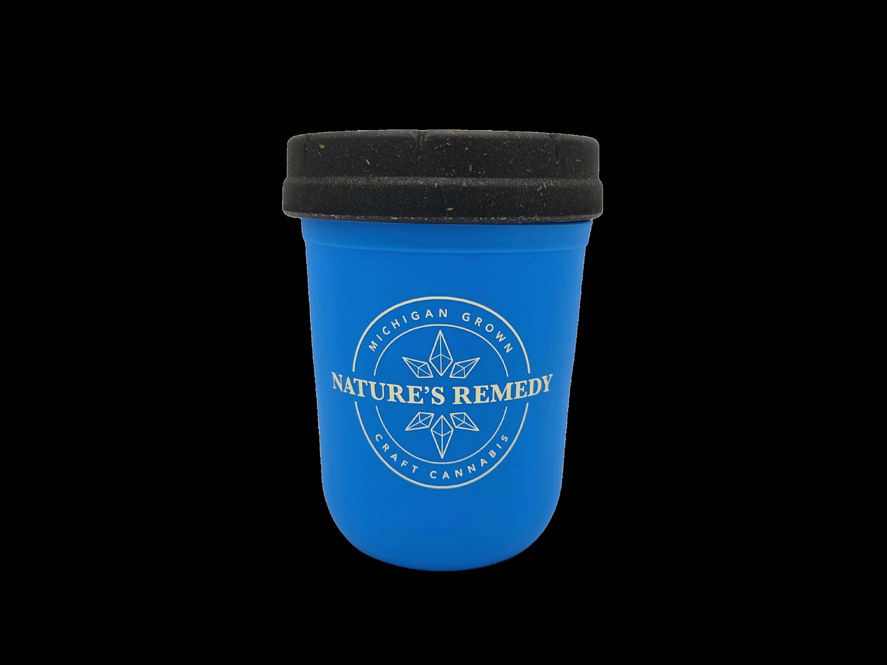 Nature's Remedy Branded Re-Stash Mason Jar 8oz - Blue