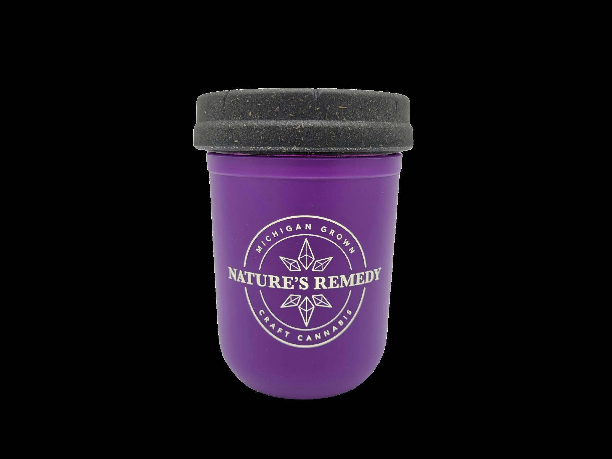 Nature's Remedy Branded Re-Stash Mason Jar 8oz - Purple