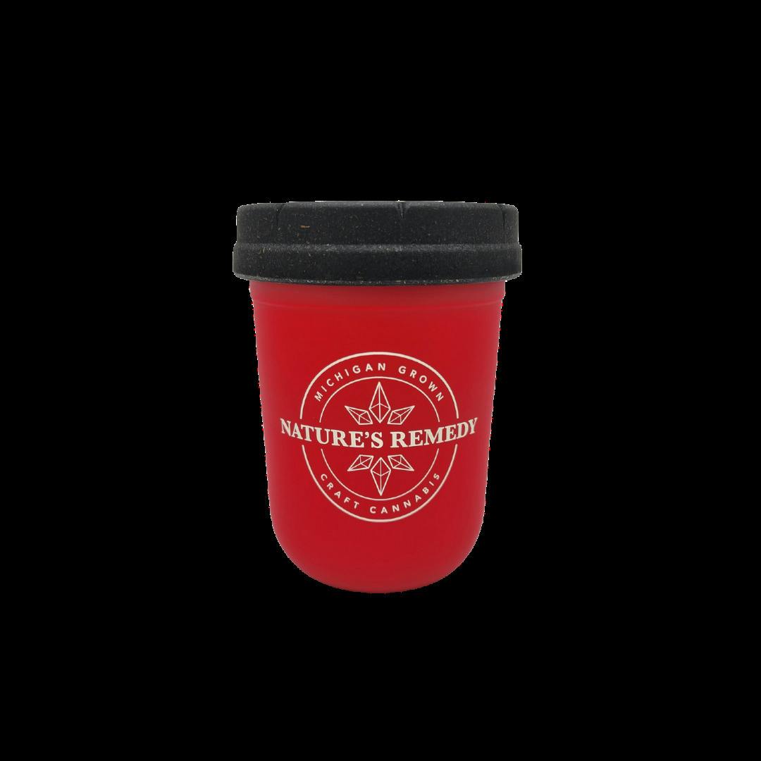 Nature's Remedy Branded Re-Stash Mason Jar 8oz - Red