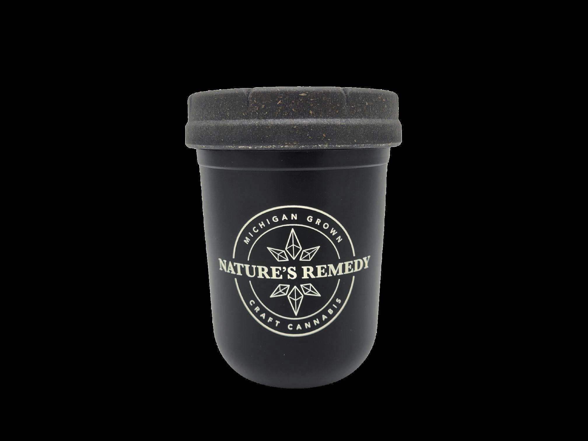 Nature's Remedy Branded Re-Stash Mason Jar 8oz - Black