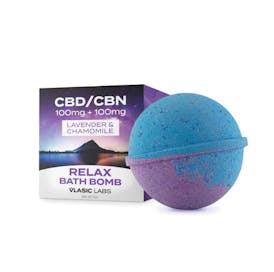 Lavender & Chamomile Relax Bath Bomb 100mg CBD 100mg CBN by Vlasic Labs