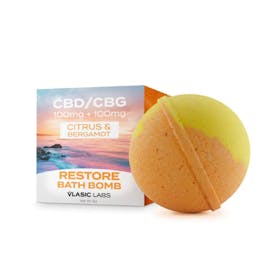 Citrus & Bergamot Restore Bath Bomb 100mg CBD 100mg CBG by Vlasic Labs