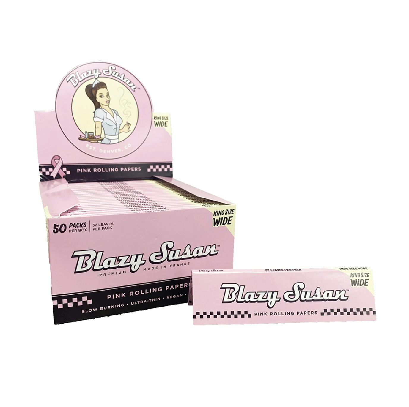 Blazy Susan - Pink King Size Wide Rolling Papers