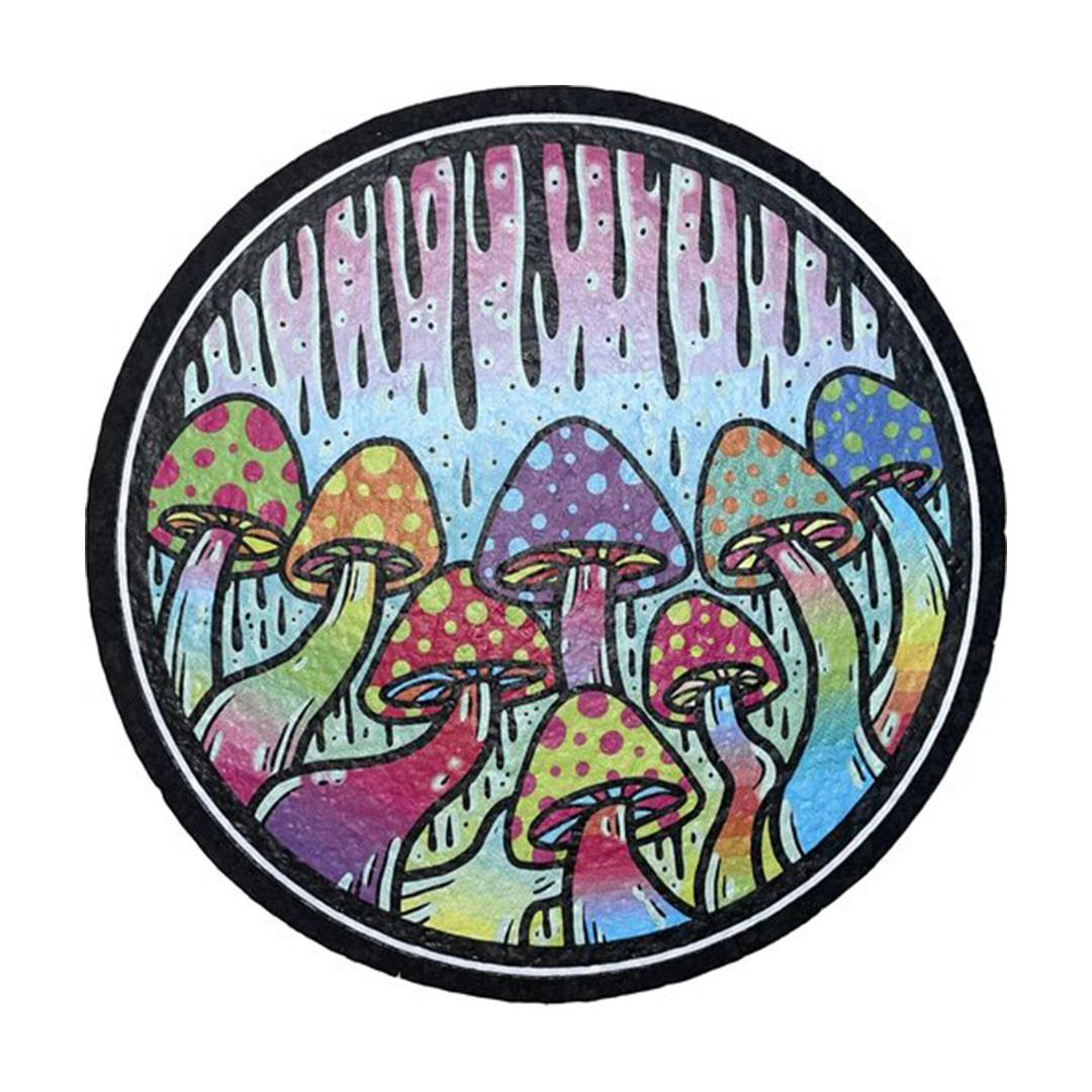 East Coasters - 8" Round Dab Mat - Melting Mushrooms