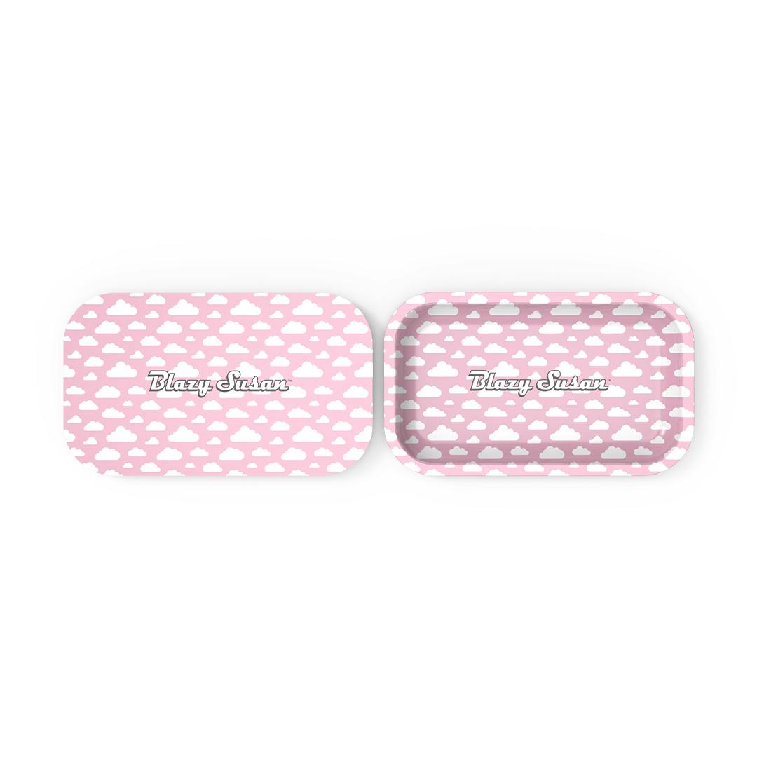Blazy Susan Medium Tray w/ Magnetic Lid - Pink Clouds Design