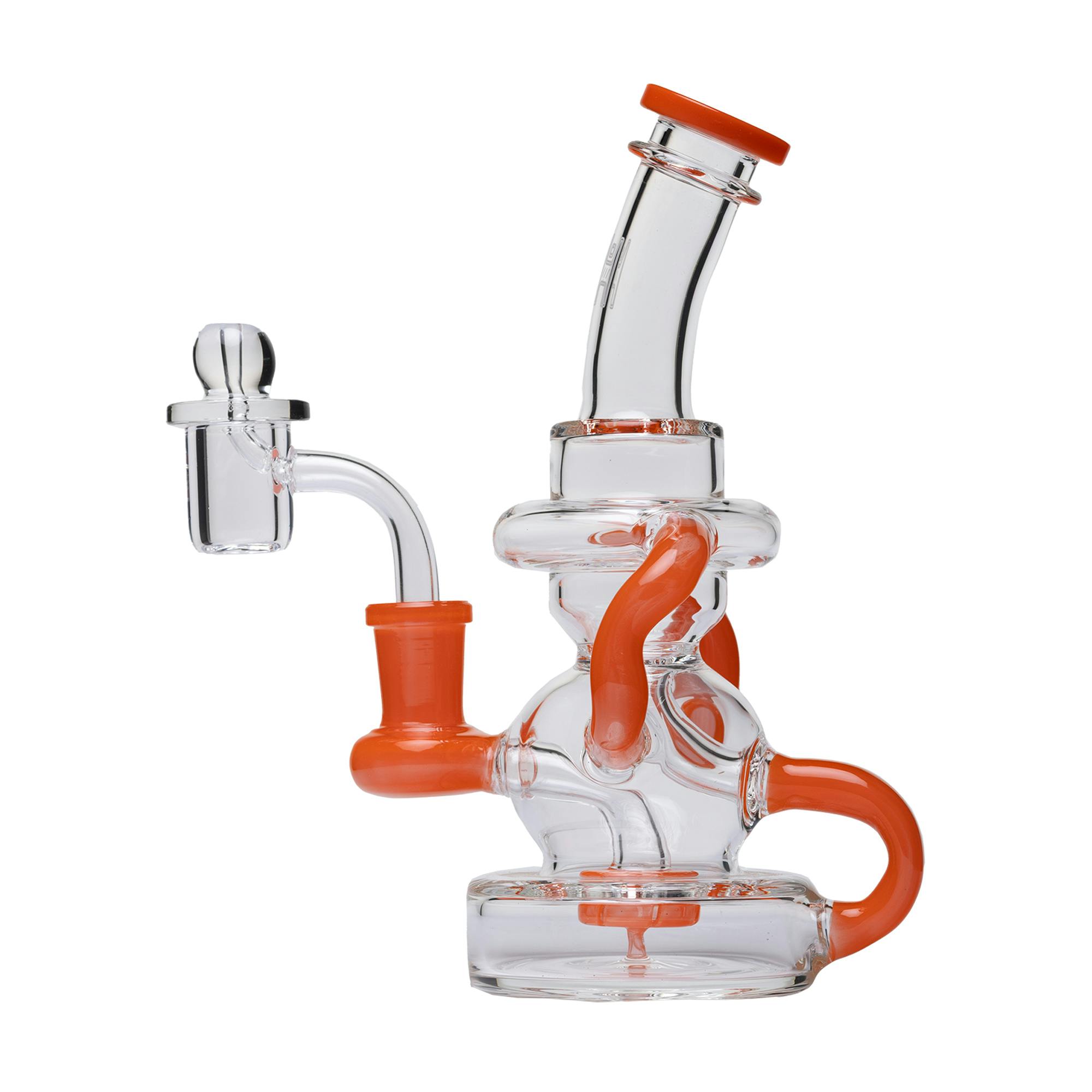 Human Grade - Stubby Klein Rig Bong - Orange / Clear