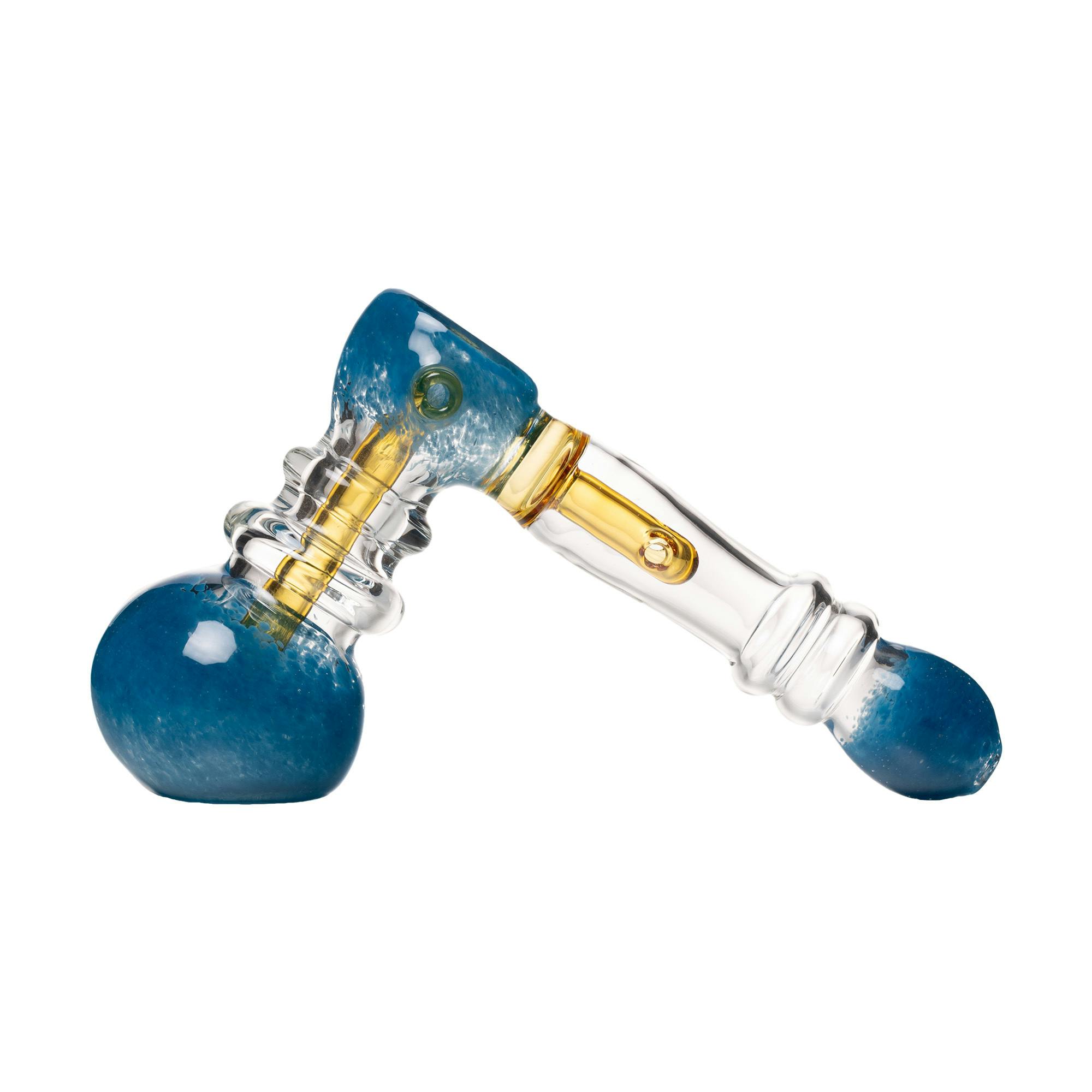 Human Grade - Frit Hammer Bubbler - Light Blue w/ Amber Tube