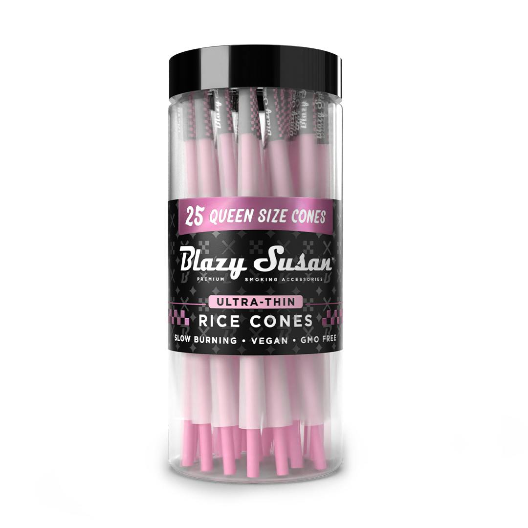 Blazy Susan - Pink Ultra Thin Queen Size Cones - 25 Pack