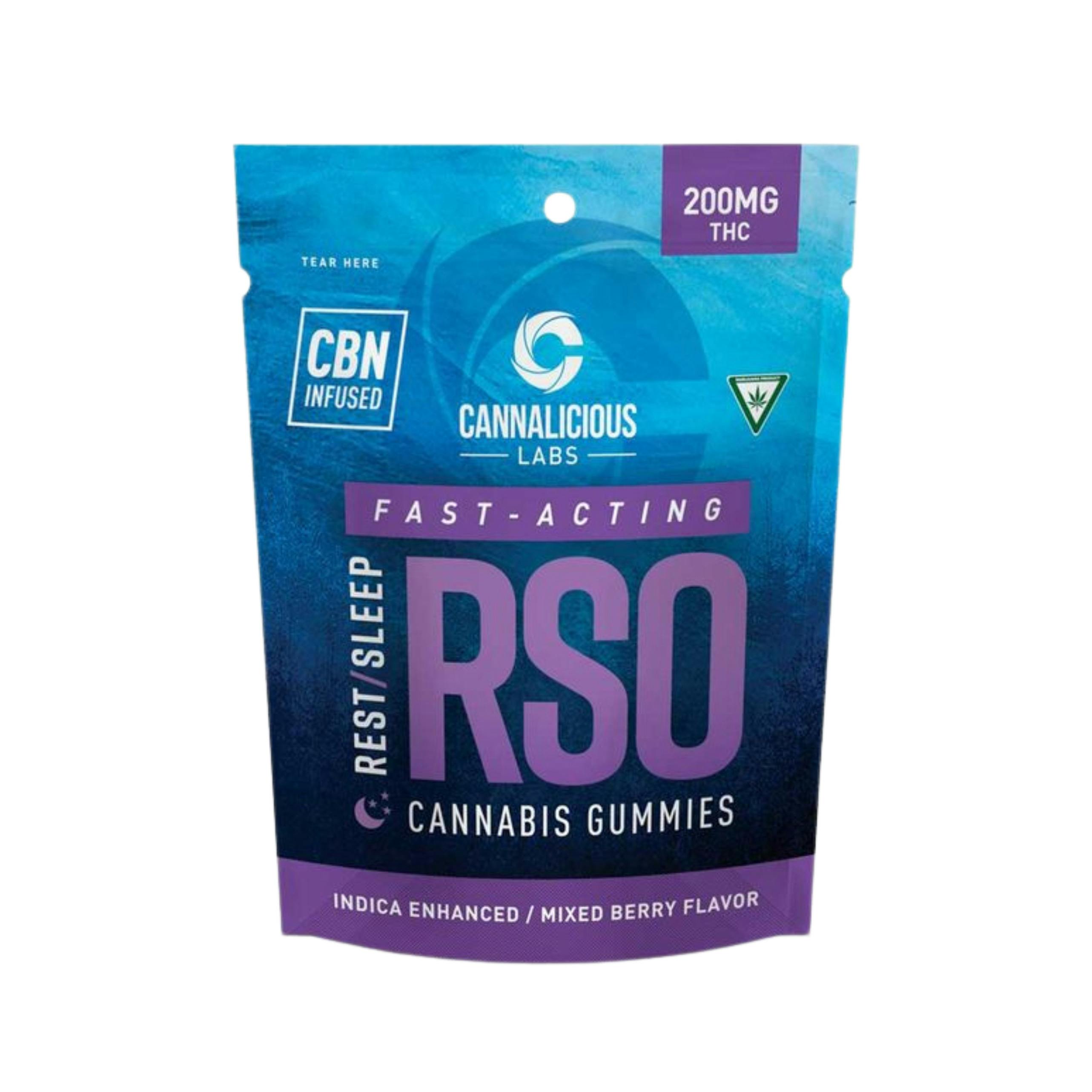 Mixed Berry 200mg Rest RSO Gummies by Cannalicious