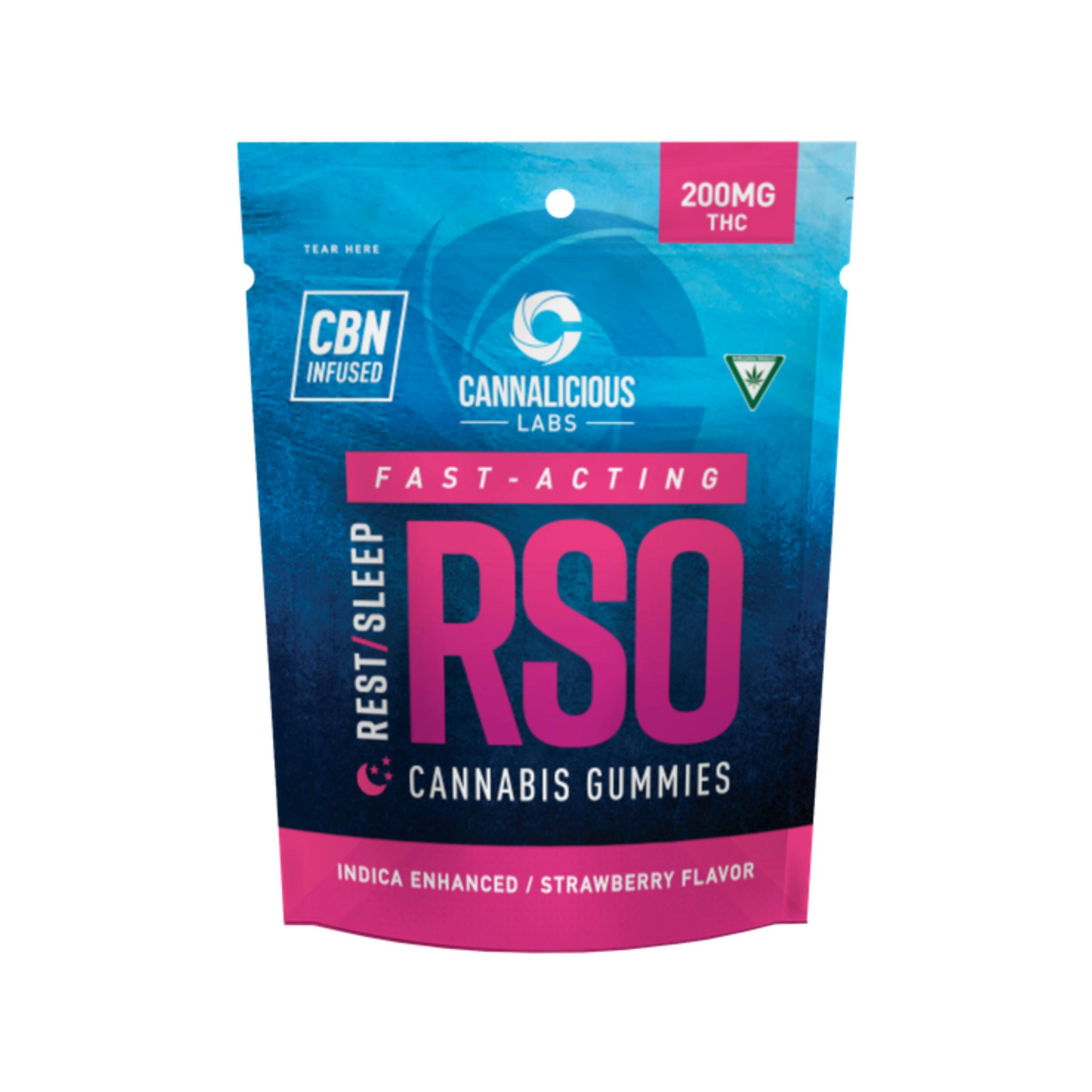 Strawberry 200mg Rest RSO Gummies by Cannalicious