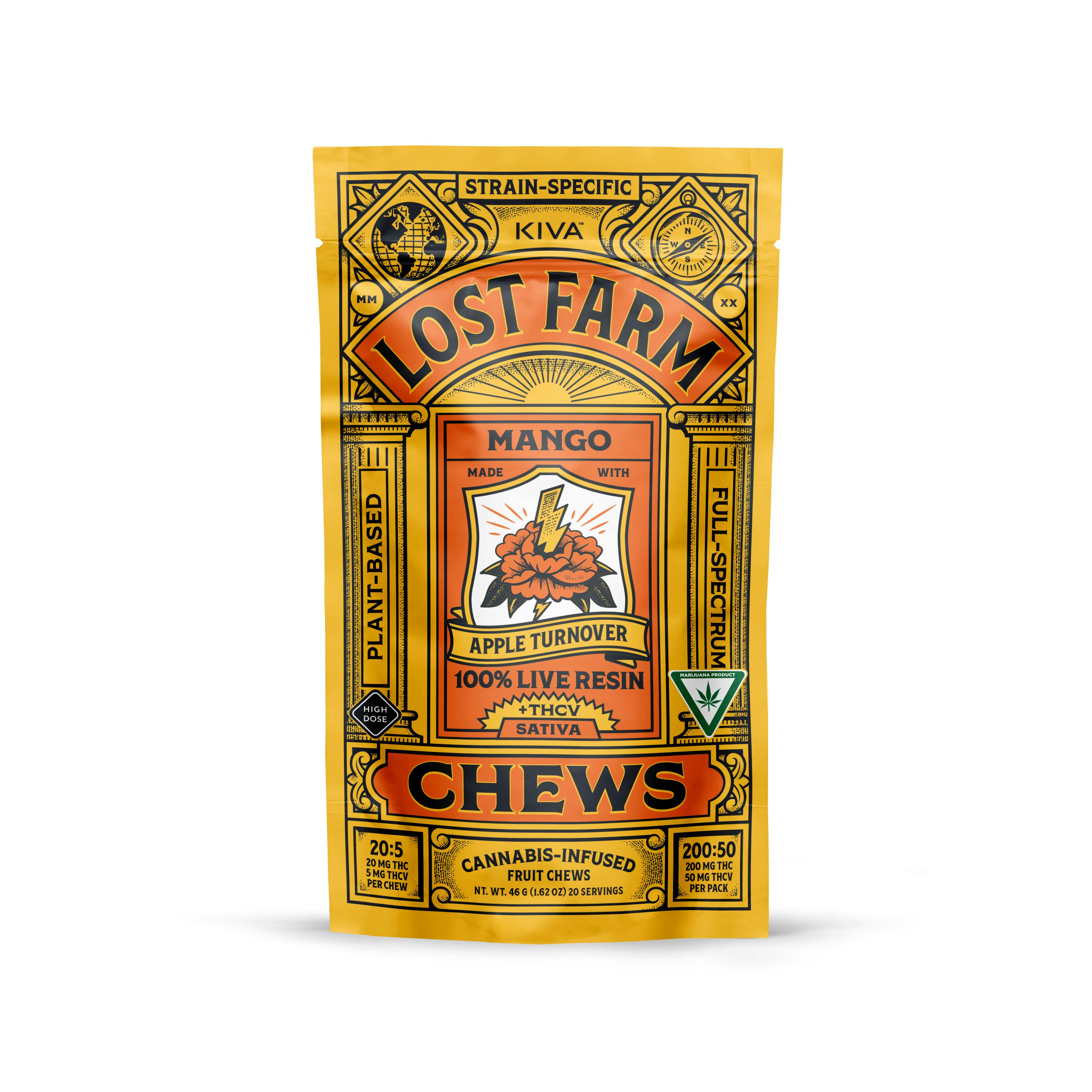 4:1 Mango 200mgTHC:50mg THCV Chews by Kiva Lost Farms