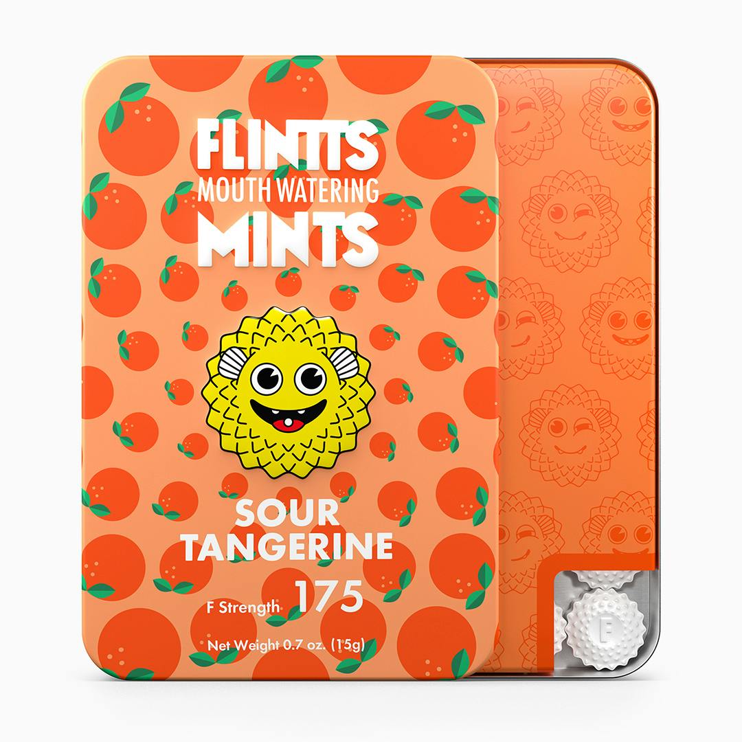 Flintts Mints - Sour Tangerine 175 Strength THC-FREE Mouth Watering Mints
