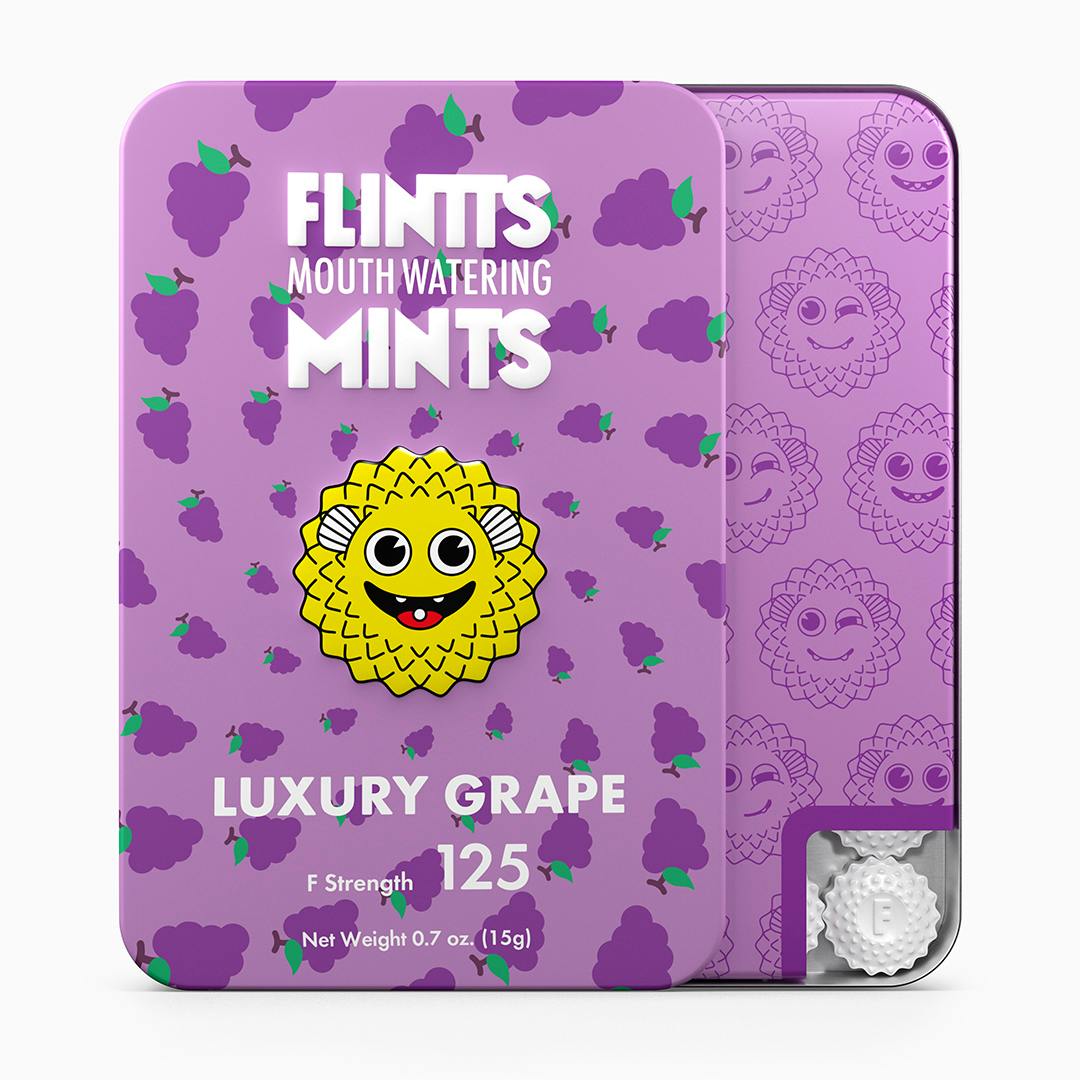 Flintts Mints - Luxury Grape 125 Strength THC-FREE Mouth Watering Mints