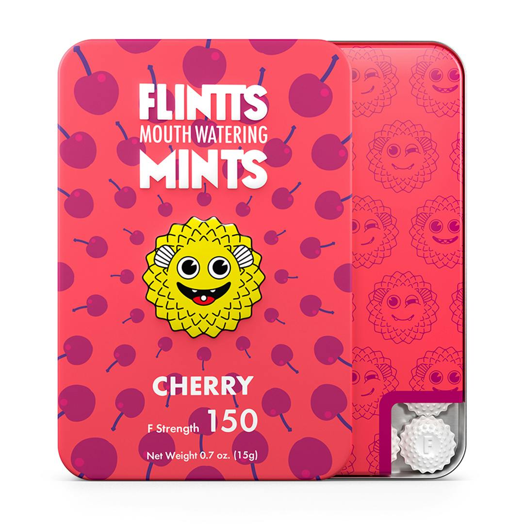 Flintts Mints - Cherry 150 Strength THC-FREE Mouth Watering Mints
