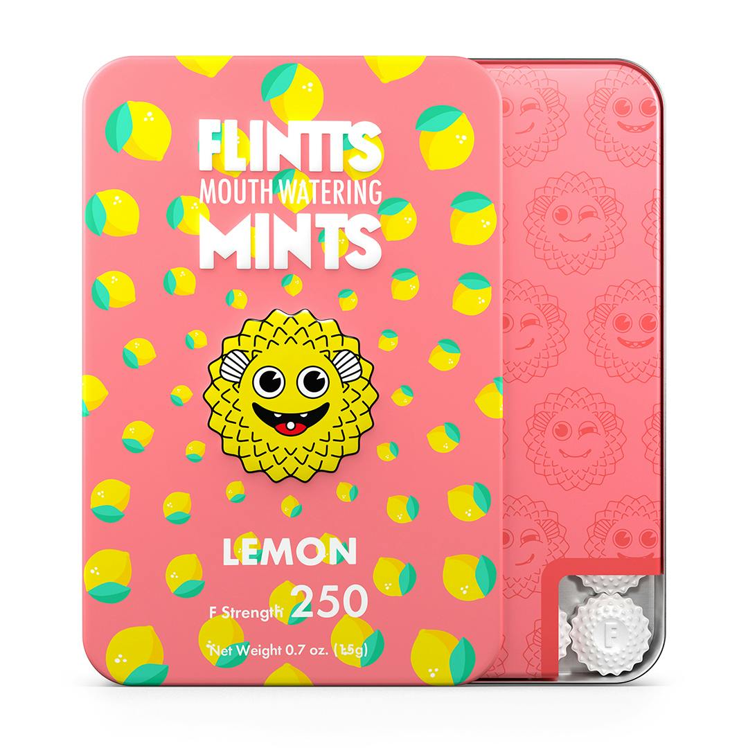 Flintts Mints - Lemon 250 Strength THC-FREE Mouth Watering Mints