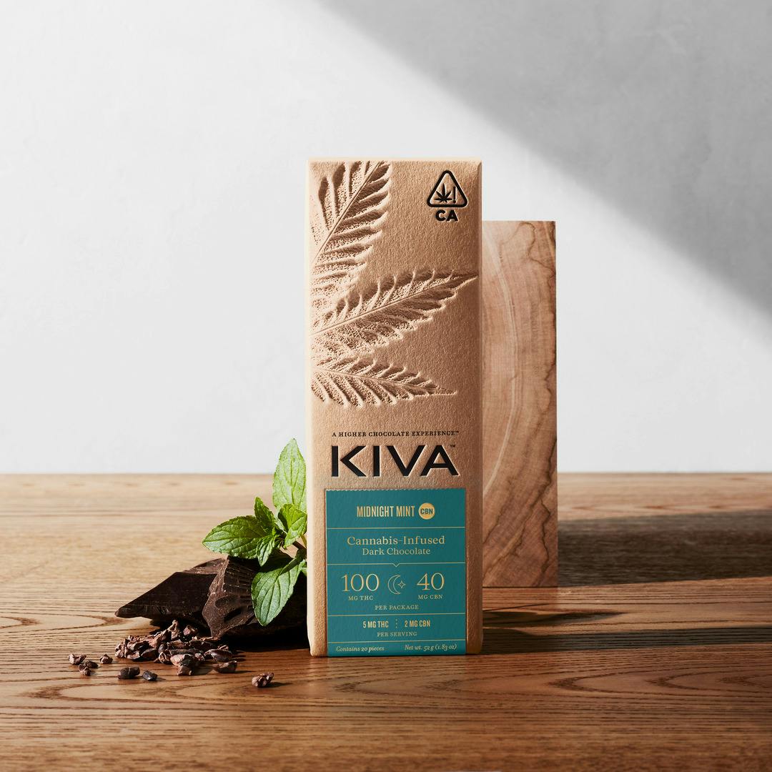 Kiva | Midnight Mint Dark Chocolate Bar | 100mgTHC:40mgCBN