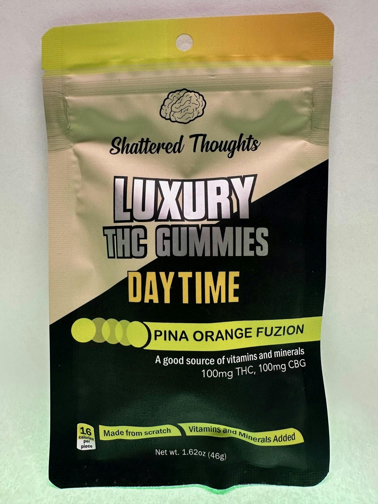 Shattered Thoughts | Pina Orange Fuzion "Daytime" Gummies | 10mgTHC:10mgCBG | 10pk